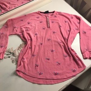 Lazy Oaf Waffle Knit Long-sleeve Oversized Top